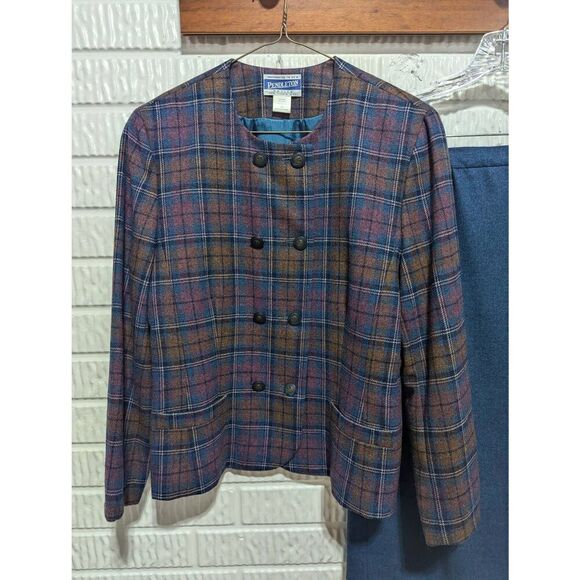 Pendleton Women's Multi-Color Plaid Double Breasted 3-Piece Set Size 10/12 - Picture 2 of 12